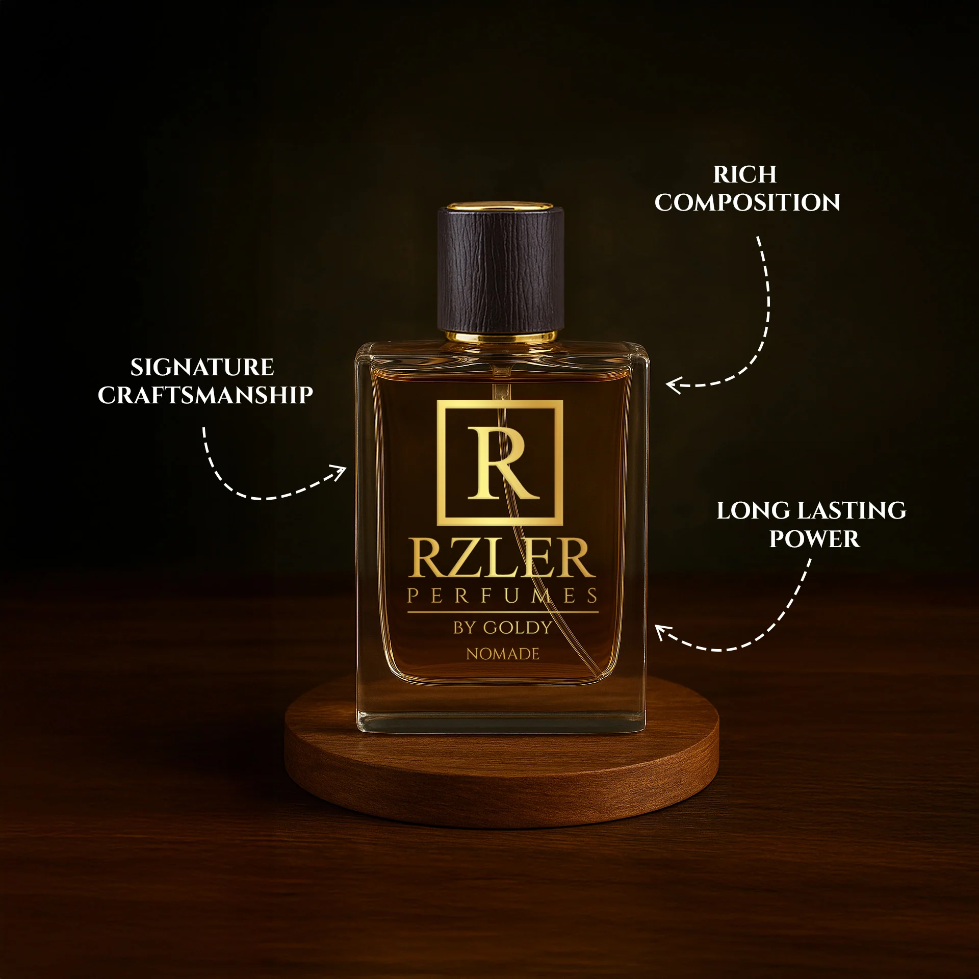 RZLER Nomade Perfume – 50 ml | Smoky Oud & Warm Woods | Best Woody Perfume for Men - Image 4