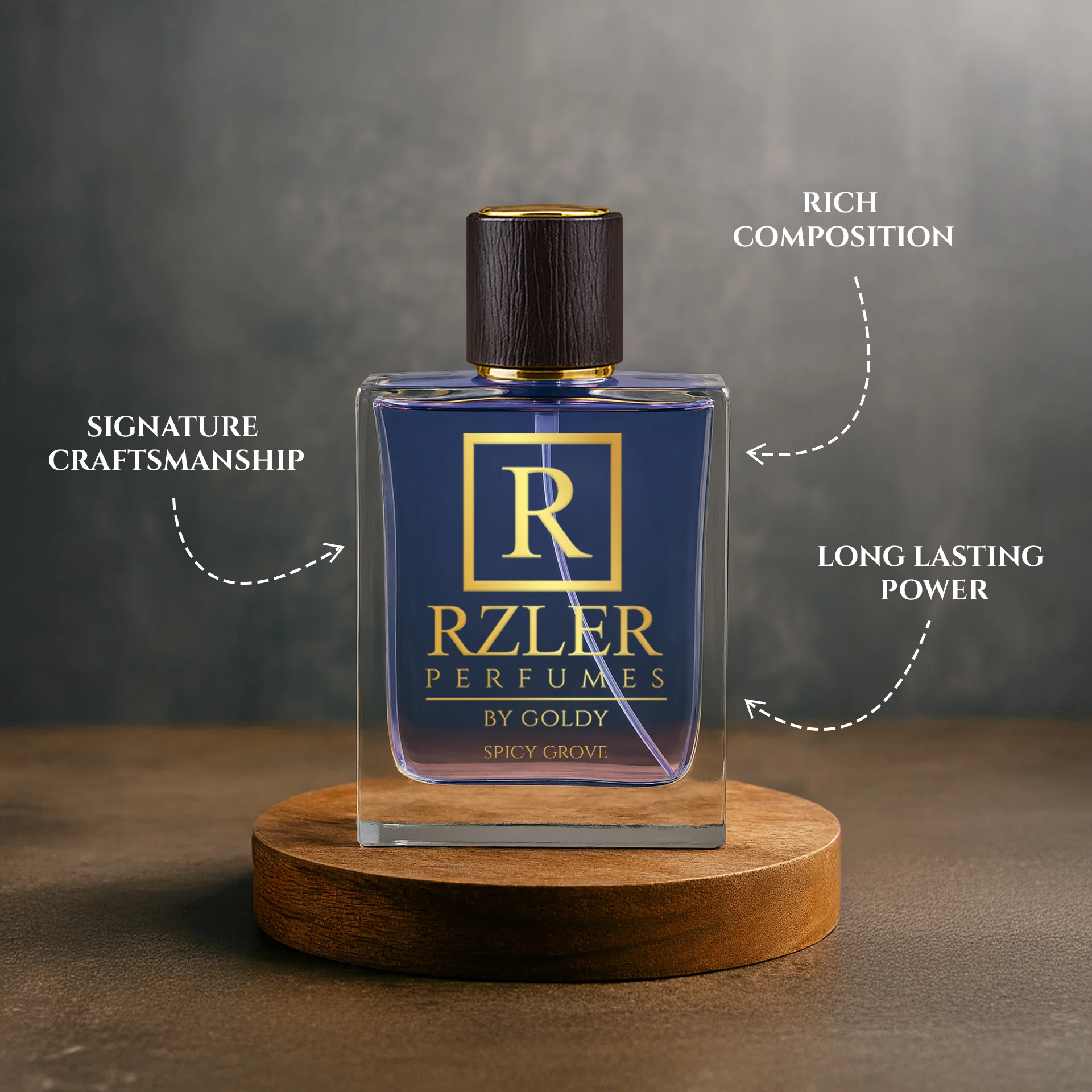 RZLER Spicy Grove Perfume – 50 ml | Amber, Saffron & Woods | A Luxurious Amber Woody Fragrance - Image 3